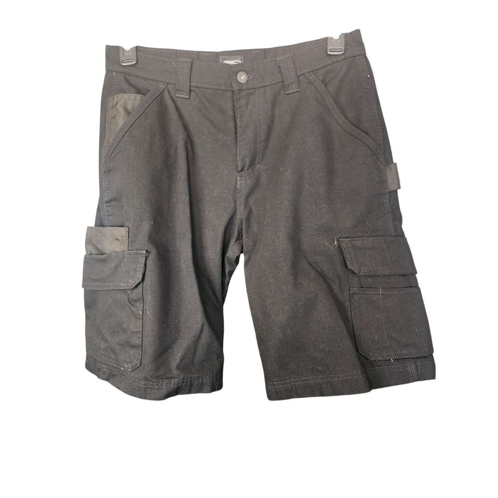 Genuine Dickies Mens Black Ripstop Cargo Shorts Utility Workwear Pockets 30 READ